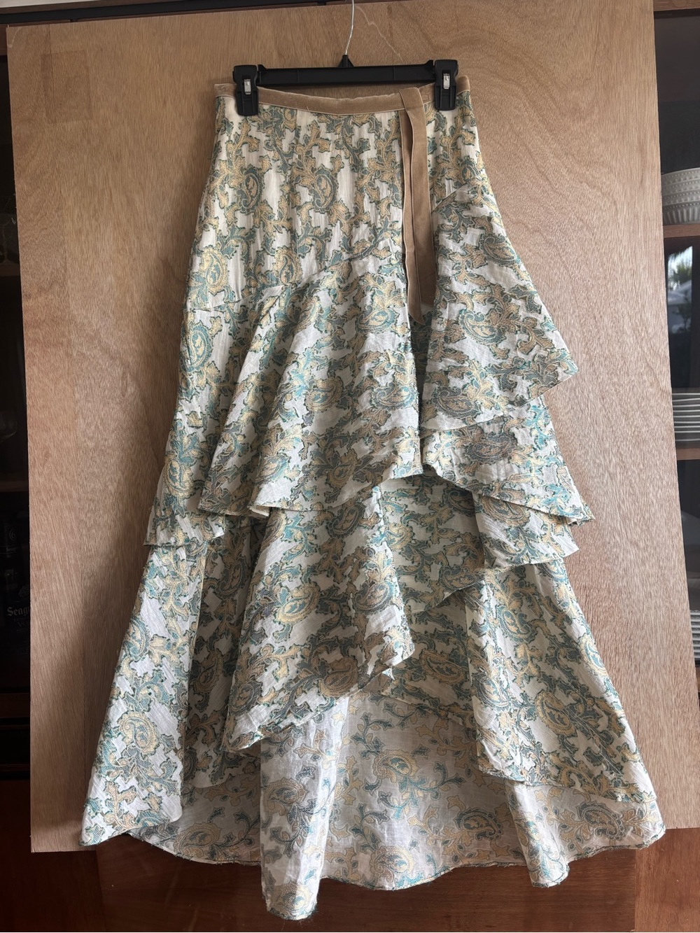 SOUVENIR Paisley High-Low Ruffle Maxi Skirt XS NWT - Picture 2 of 9